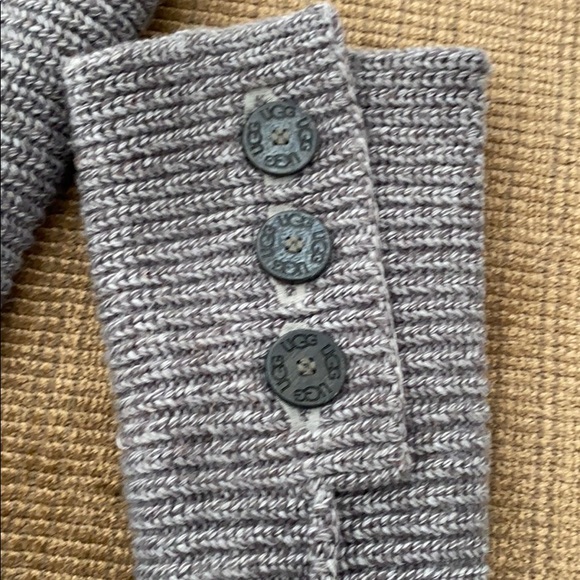 Ugg Women’s Classic Cardy Grey Knit Sweater Boots - Picture 3 of 8